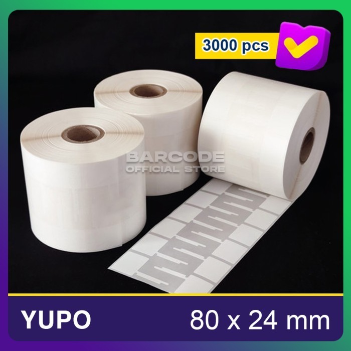 

Stiker Label Barcode Yupo 80X24 Mm 80 X 24 2 Line Jewellery Perhiasan
