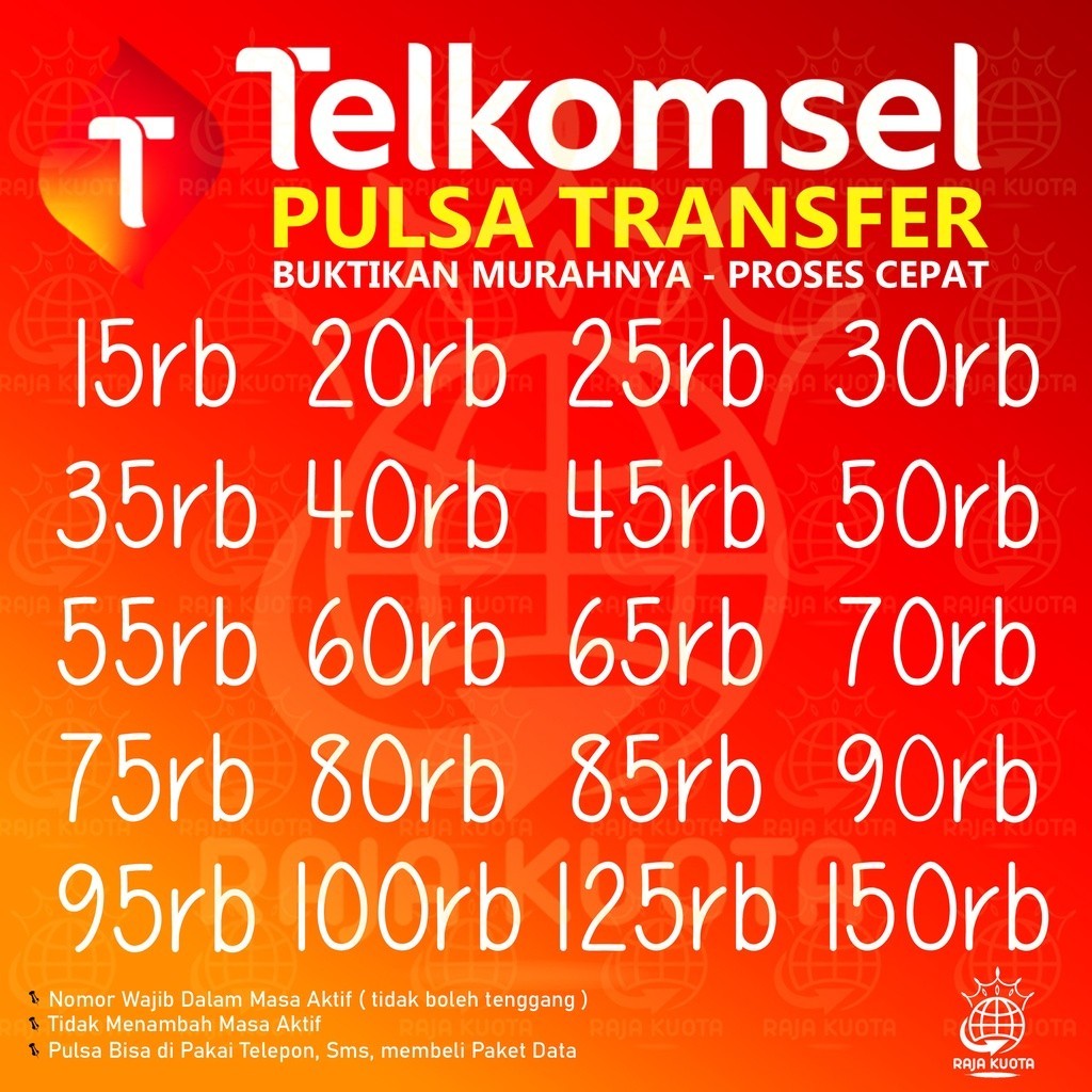 Pulsa Transfer Telkomsel Simpati As Loop Nominal 15Rb 20Rb 25Rb 50Rb 75Rb 100Rb 150Rb