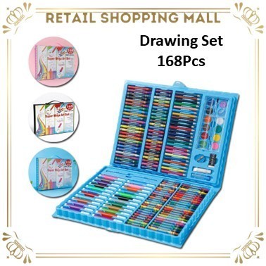 

Rsm Drawing Set 168Pcs Oil Pastel Crayon 168 In 1 Set Krayon Mewarnai