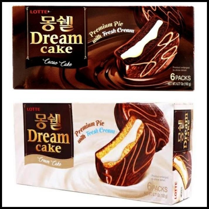 

[6 Pcs - Box] Lotte Dream Cake - Vanilla - Chocolate Original Korea