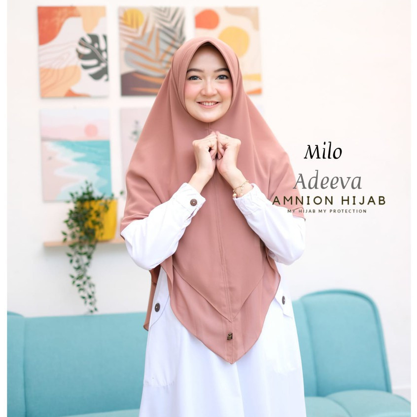 NEW PREMIUM DAILY HIJAB AMNION - KHIMAR SYARI ADEEVA AMNION - hijab instan - kerudung instan -
