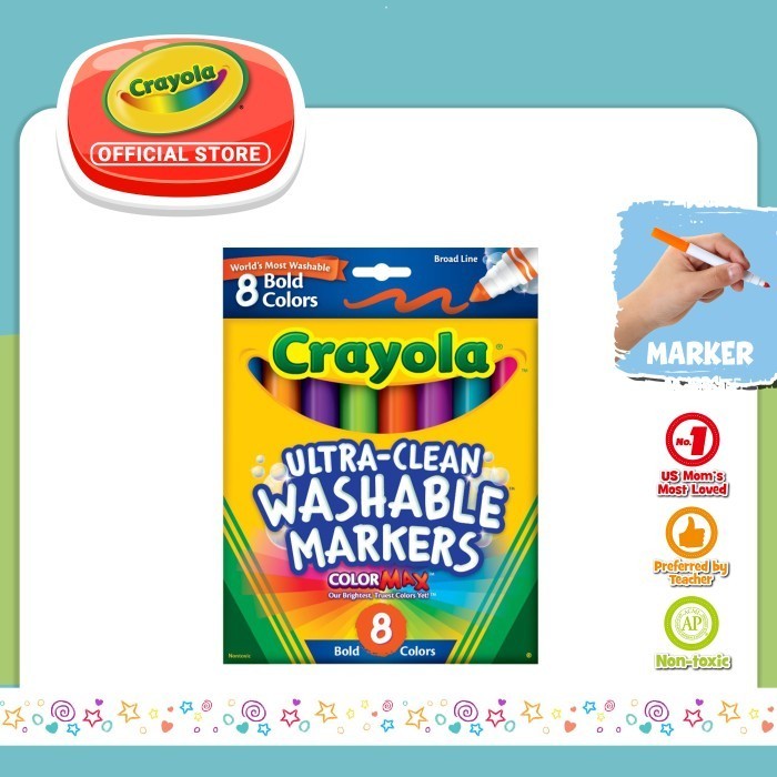 

Spidol Warna Crayola Markers 8 Ct. Bold Colors Uc 24Pk 2014