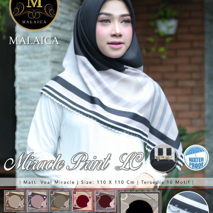 jilbab segiempat miracle print LC by malaica