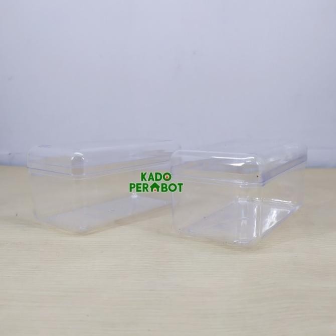 Toples Mika Tebal Persegi- Toples Mika Kue Kering - Toples Dessert Box