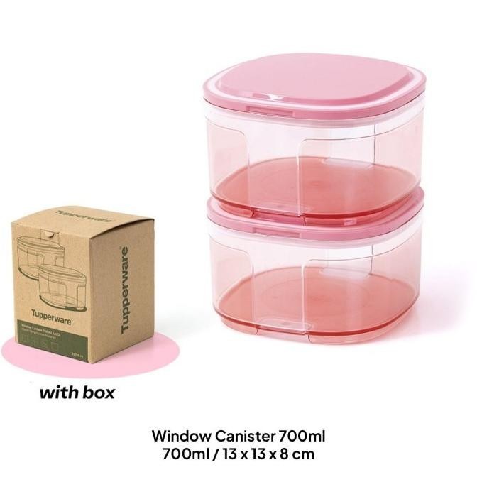 Tupperware Window Canister 700Ml 2Pcs Toples Kristal Bening [A08]