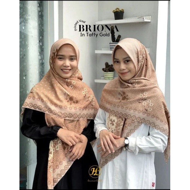 NEW PREMIUM DAILY HIJAB HANANIA LABEL - BRIONA SCARF VOAL MOTIF PRINTING ULTRAFINE TRYSPAN 120CM