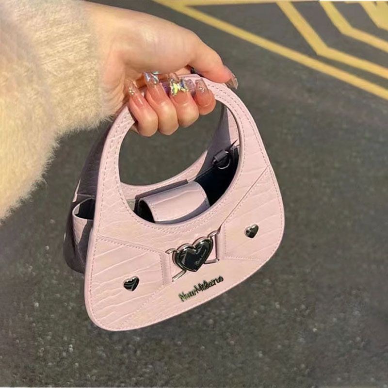 Gadis Centiole Asli Galaxy Bulat Kecil Hati Tas Selempang Wanita, Tas Tangan Bulat Kecil, Tas Selemp