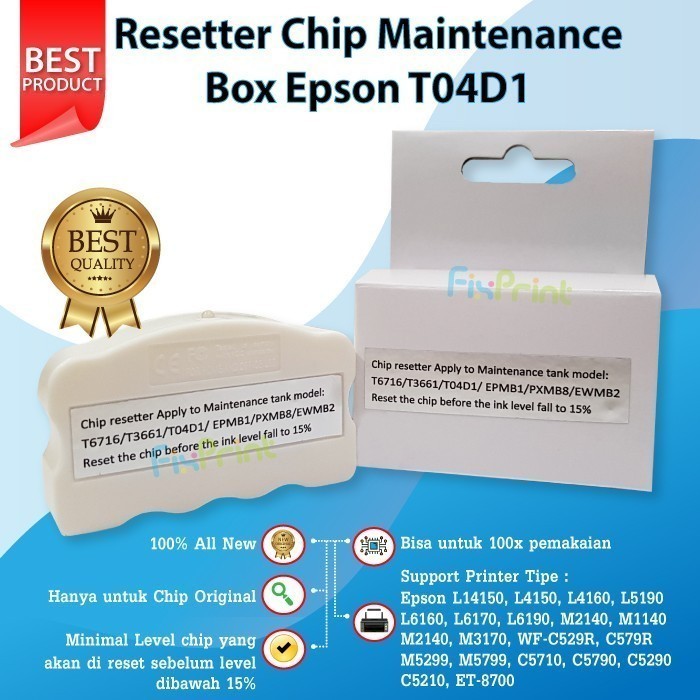 Resetter Maintenance Box T04D1 Printer Epson M1140 L6290 L6460 L6490