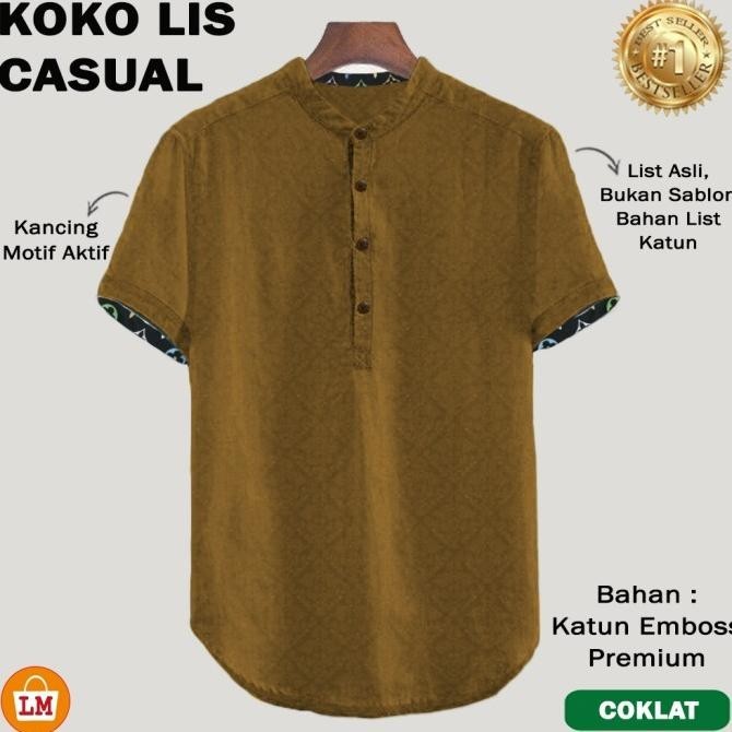 Baju Koko Pria Terbaru Koko Muslim LIS BRBRY CASUAL LMS 16134-16140