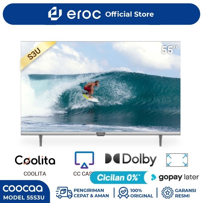 Coocaa Smart Tv 55 Inch Smart Led Tv - Digital Tv - 4K - Uhd - 55S3U