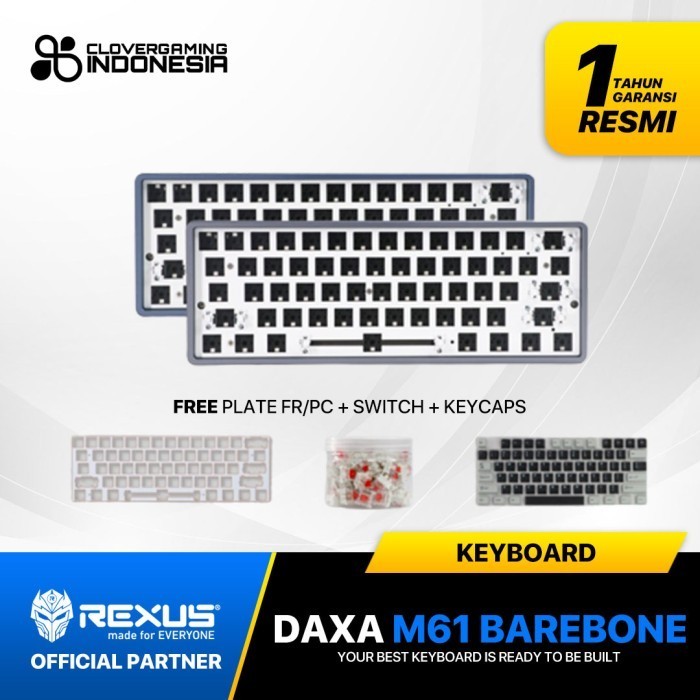 Rexus Daxa M61 Barebone Cnc Aluminium - Mechanical Gaming Keyboard