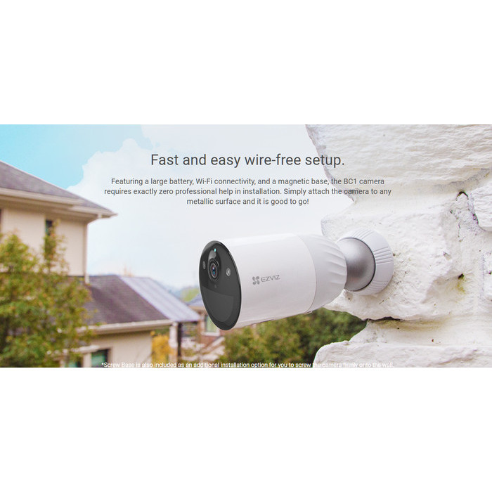 Ezviz Bc1-B3 Smart Home Ip Cam Battery Cctv Indoor Outdoor Free Wire