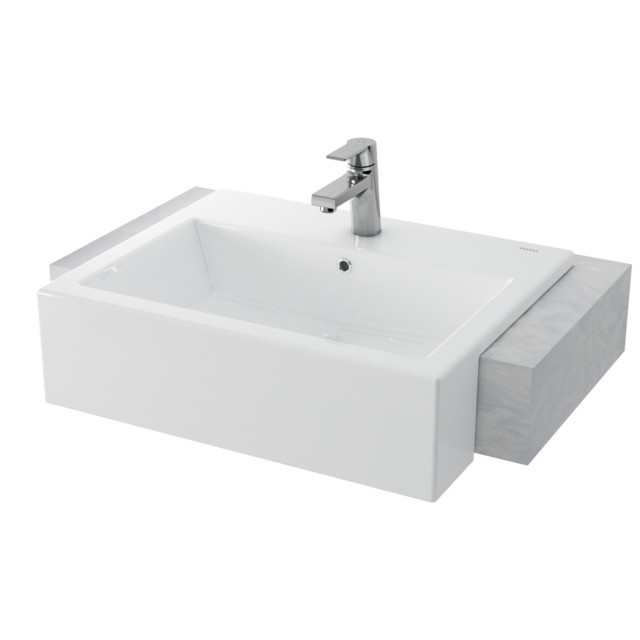Wastafel Toto Lw647Cjt1W/F Semi Recessed Lavatory (Body Only)