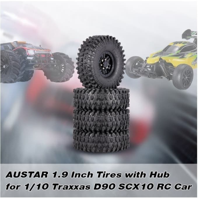 4pcs AUSTAR AX-5020D 1,9 Inch 120mm Ban VELG 1/10 BEADLOCK AXIAL SCX10