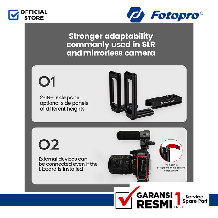 Fotopro Qal-88 L-Bracket Kamera - L Plate Universal Kamera