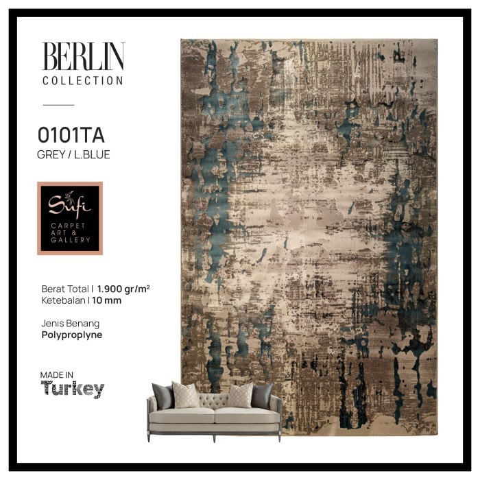 Karpet Modern Minimalis Abstrak Import Turki 100X150