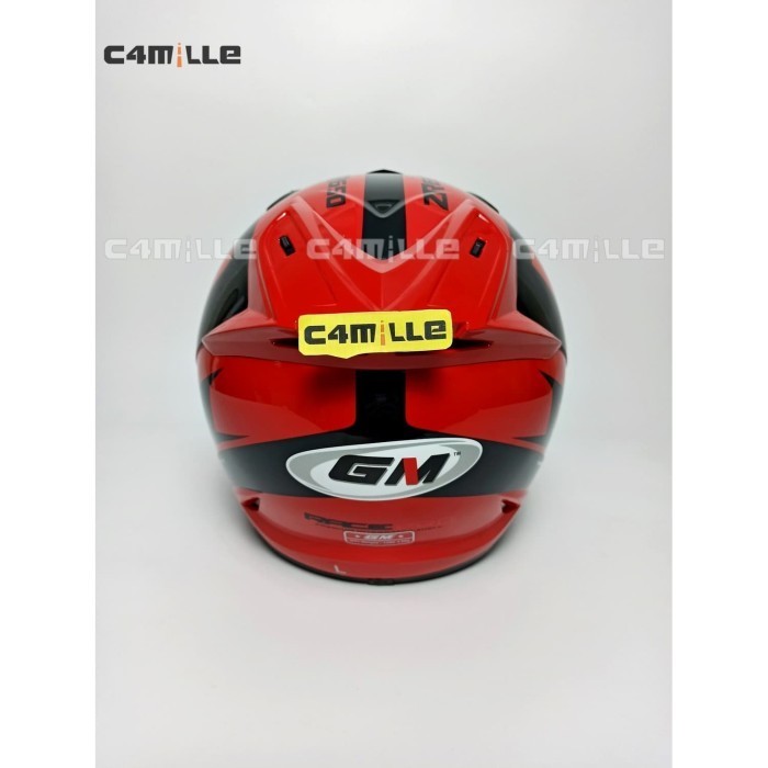 Helm Gm Race Pro Red Black Single Visor Full Face