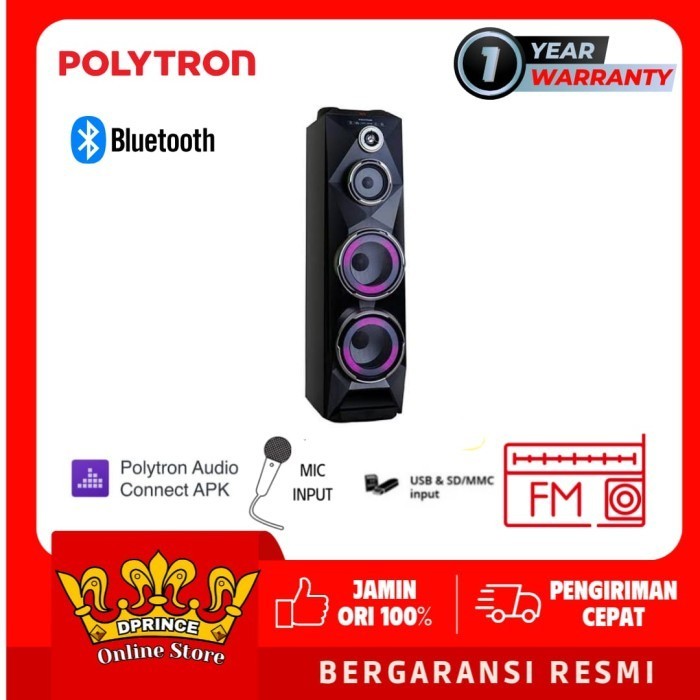 Polytron Pas8Sca22 Animated Light 8 Color Bluetooth Radio Pas 8Sca22