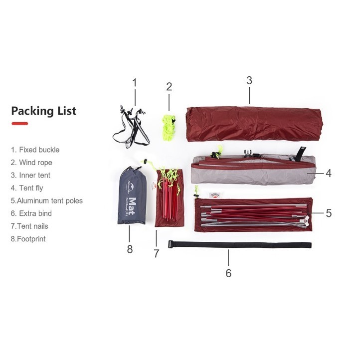 Tenda Cloud Up 1 210T / 20D Naturehike Nh18T010-T 1P Upgrade Camping