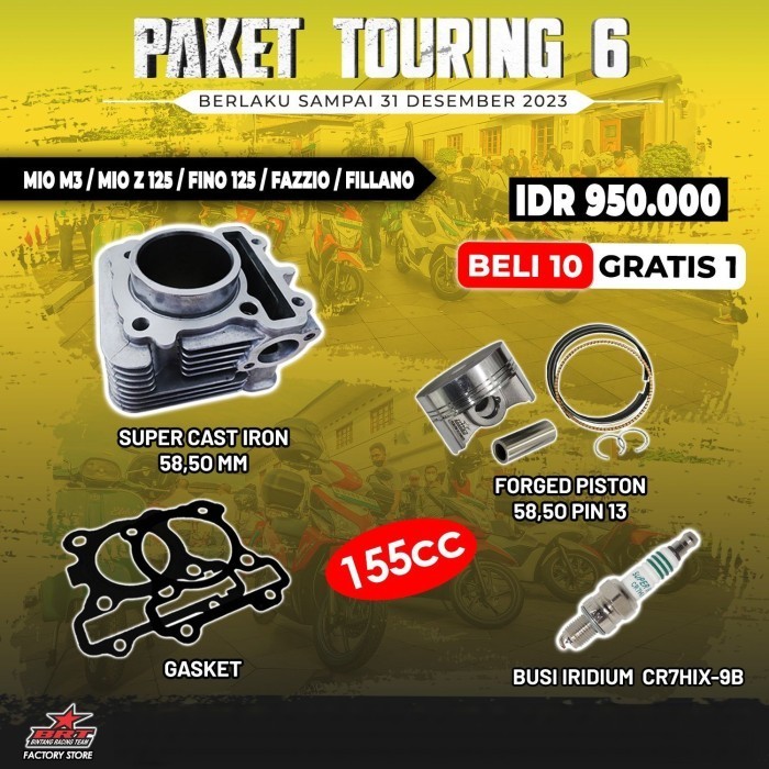 Brt Paket Touring 1-Bore Up Mio M3/Mio Z 125/Fino - Blok Piston 58.50