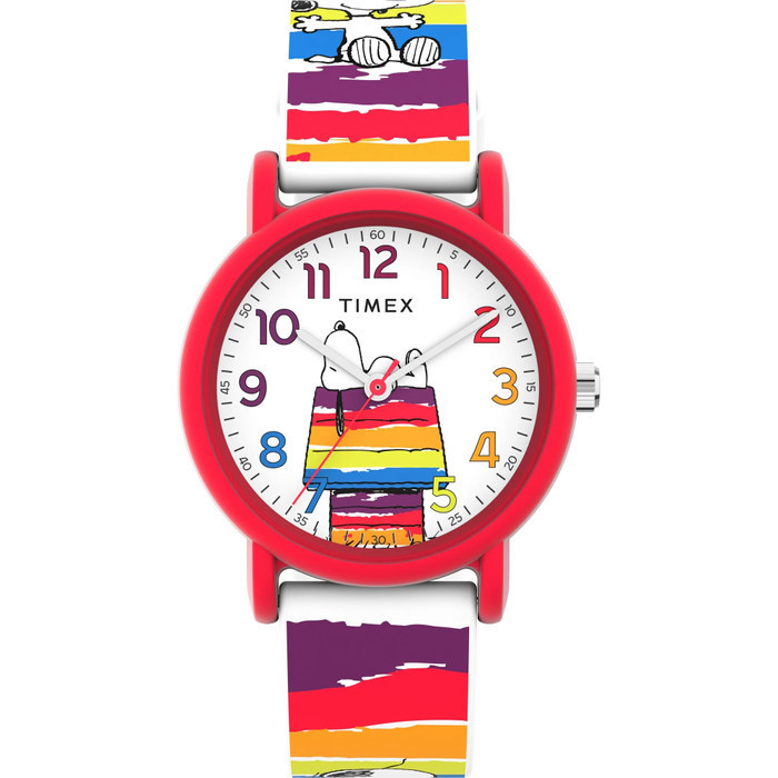 Timex Tw2V77700 Peanuts Snoopy Rainbow Paint Jam Tangan Wanita Analog