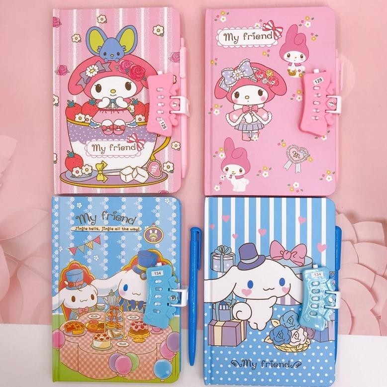 

Sepcial (80Hal) Buku Daily Diary Dengan Lock Dan Pulpen / Buku Tulis Sanrio Set Pulpen Denngan Pengaman Kode Kunci Tr21