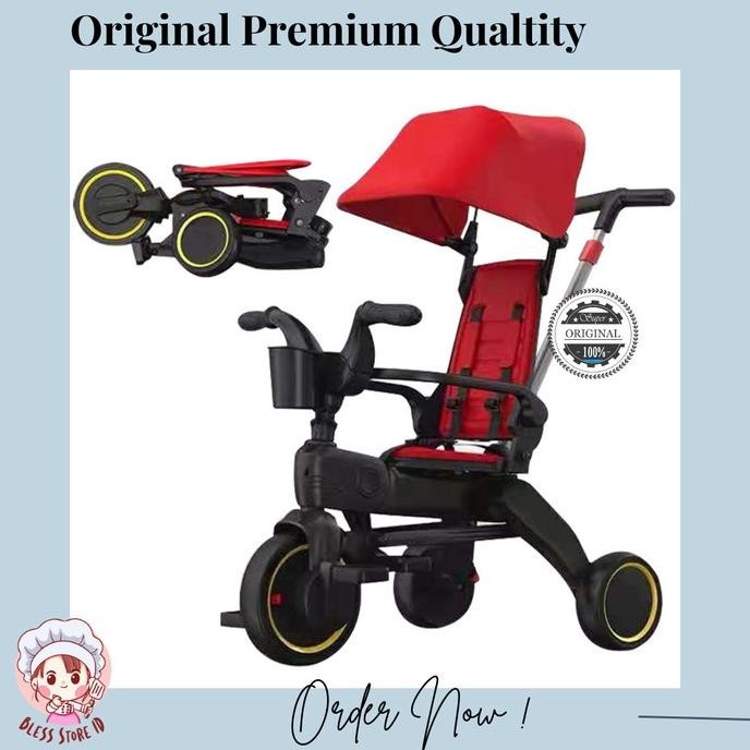 Sepeda Anak Roda Tiga Bisa Dilipat / Stroller Sepeda Roda Tiga