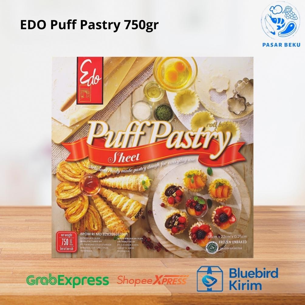 

LANGSUNG KIRIM (KHUSUS AREA SUMBAR) EDO PUFF PASTRY 750GR BAHAN KUE ADONAN CROMBOLONI FROZEN FOOD PASAR BEKU PADANG