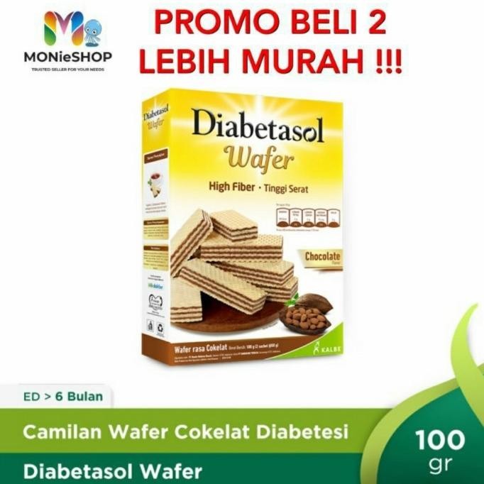 

New Diabetasol Wafer Chocolate 100Gr Snack Wafer Diabetes Stok Terbatas