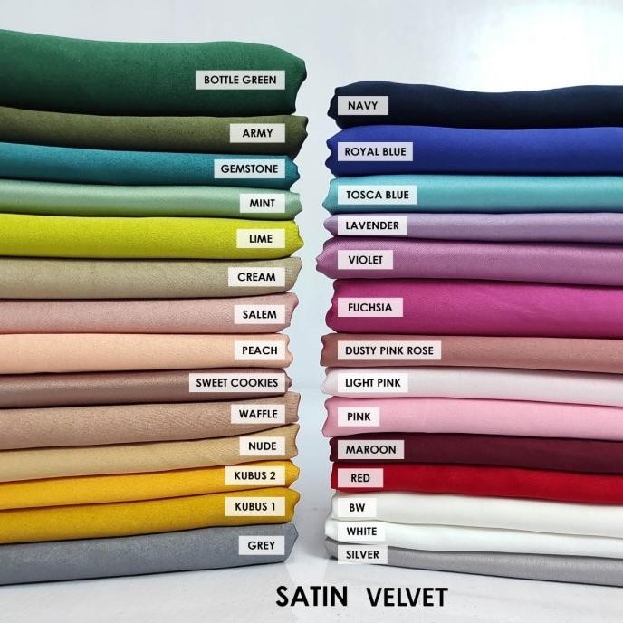 

Terbaik Kain Satin / Sateen Veet Per 1 Meter Berkualitas