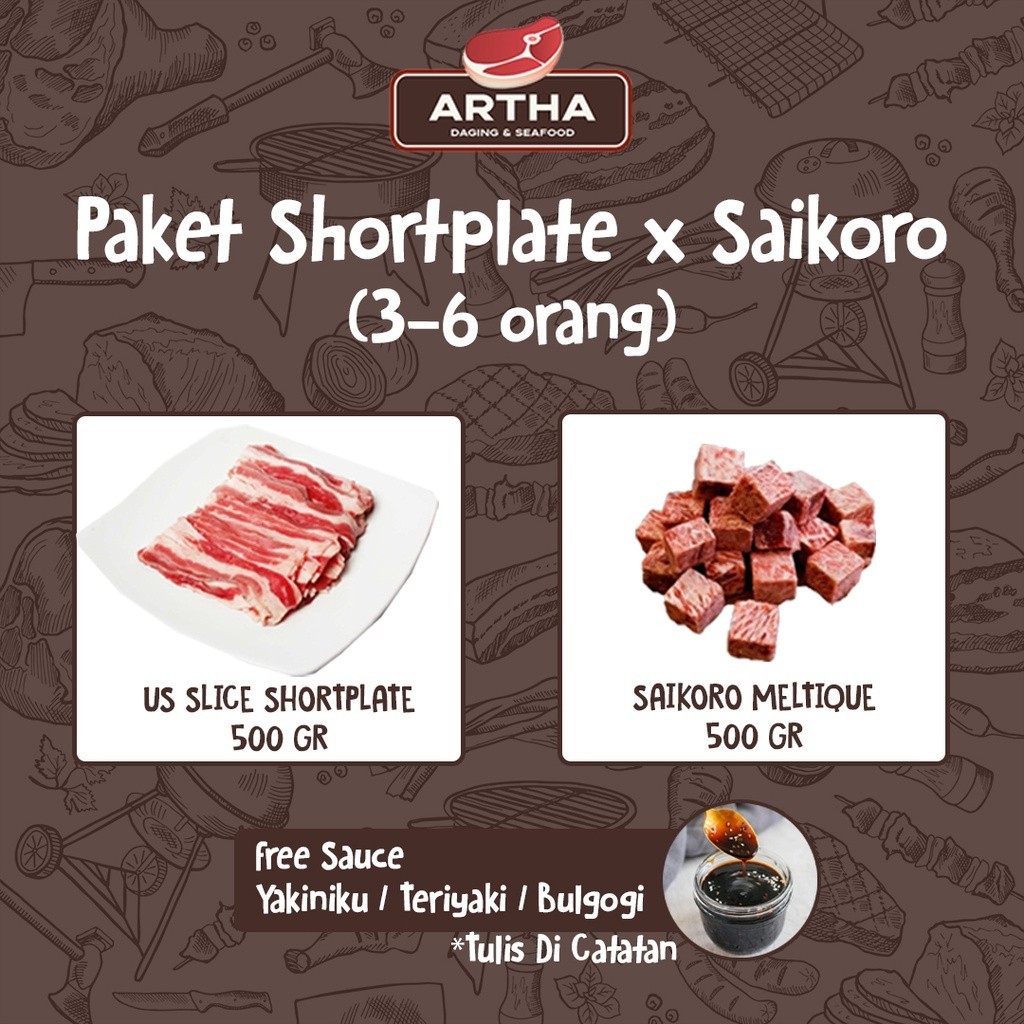 

Paket Us Slice Shorplate 500Gr + Saikoro Meltique 500Gr -Gratisongkir