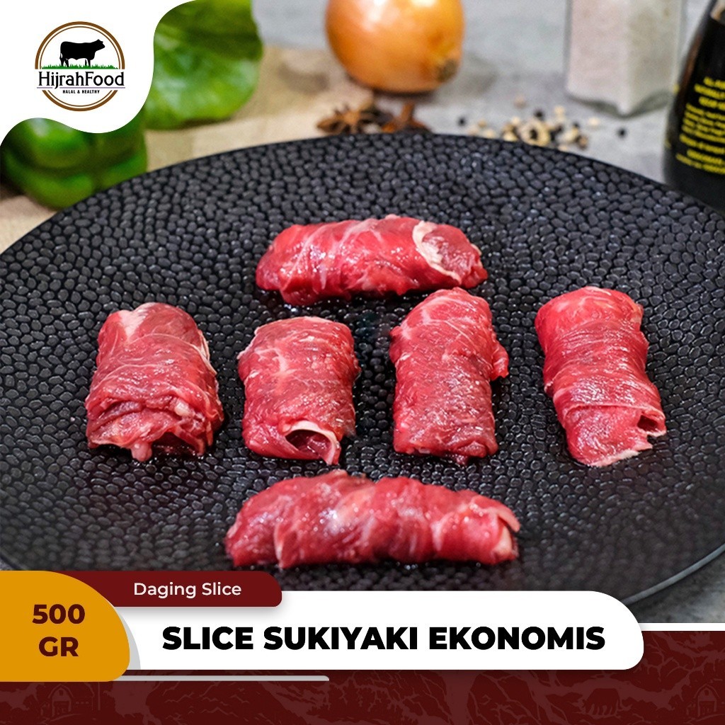 

Daging Slice Sukiyaki Ekonomis Shabu / Yakiniku / Teriyaki 500 Gram -Gratisongkir