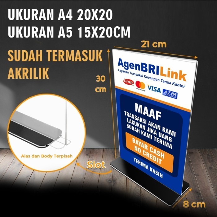 

Akrilik + Stiker Agen Brilink Biaya Admin, Pengumuman Dll