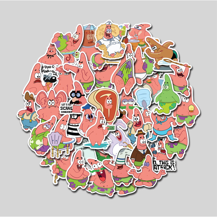 

Sticker Pack Patrick Star Stiker Tumbler Laptop Stiker Koper Helm
