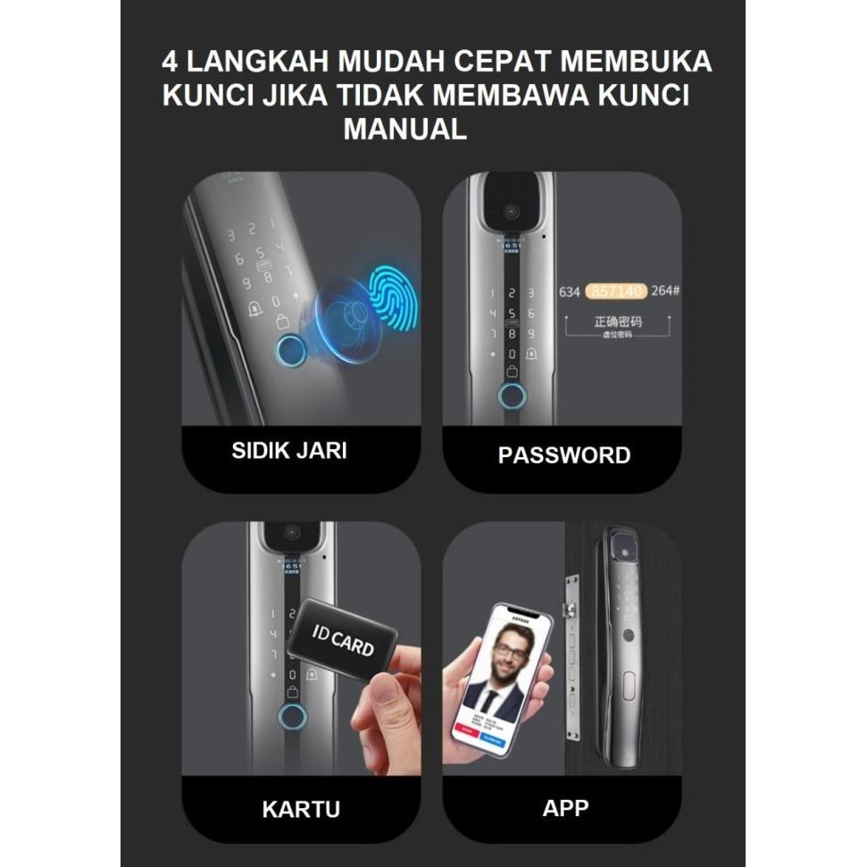 KUNCI OTOMATIS / SMART DOOR LOCK FINGERPRINT / KUNCI PINTU DIGITAL