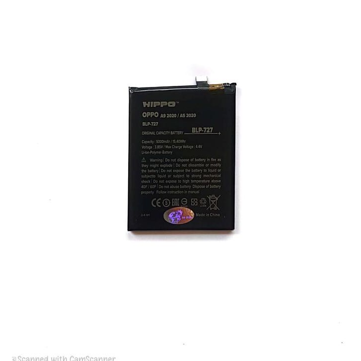 Ready Baterai Hippo Oppo A9 2020 / A5 2020 Blp 727 5000 Mah Garansi Resmi Sparepart Hp
