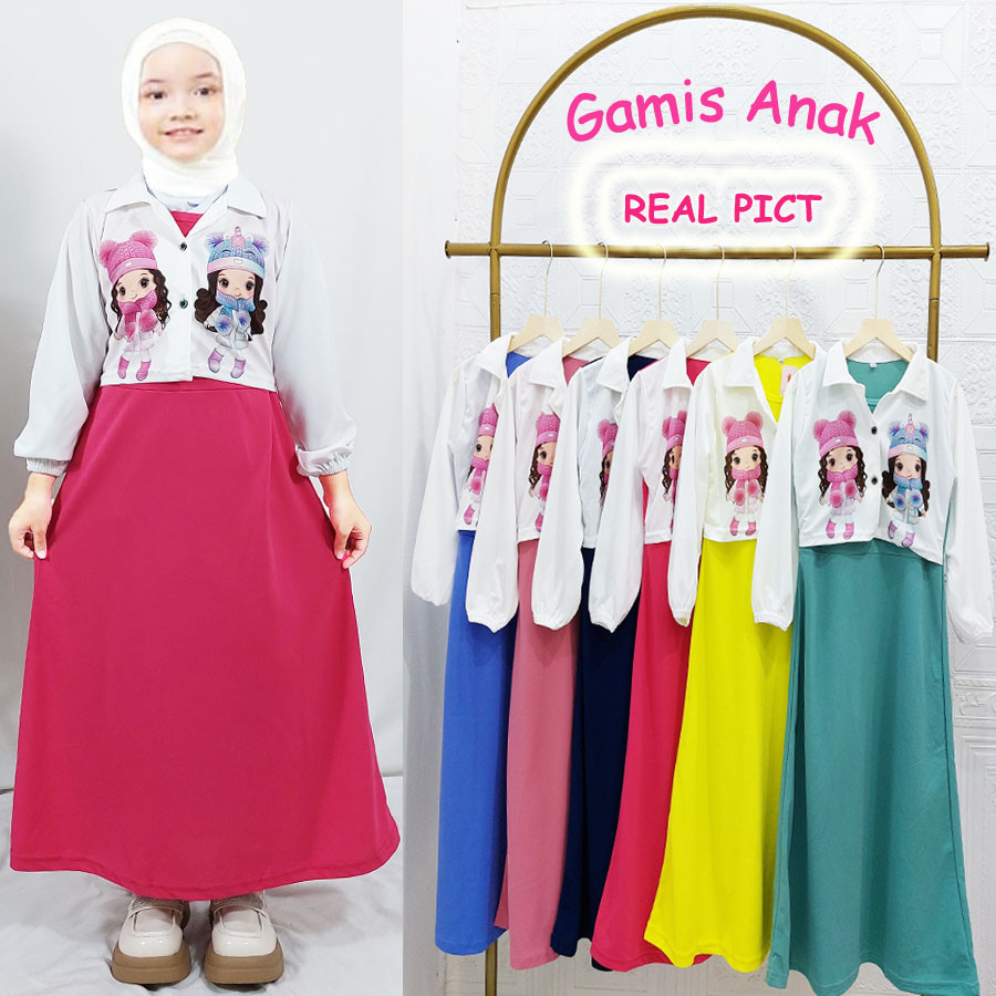 Gamis Tanggung Anak Perempuan Terbaru 2024 15 Thn Dress Muslim Ank 12 Tahun 13 Remaja Lebaran Baju K