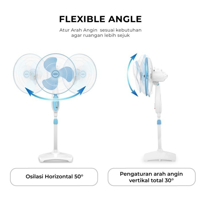 Maspion Ex-167S Kipas Angin Berdiri 2In1 Stand Fan Ex167S Ex 167 S