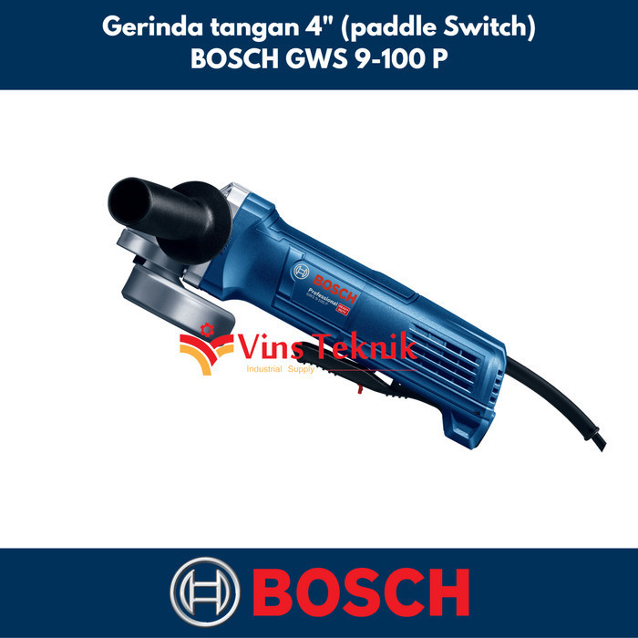 Bosch Gws 9-100 P Mesin Gerinda Tangan 4Inch Angle Grinder Gws9-100P