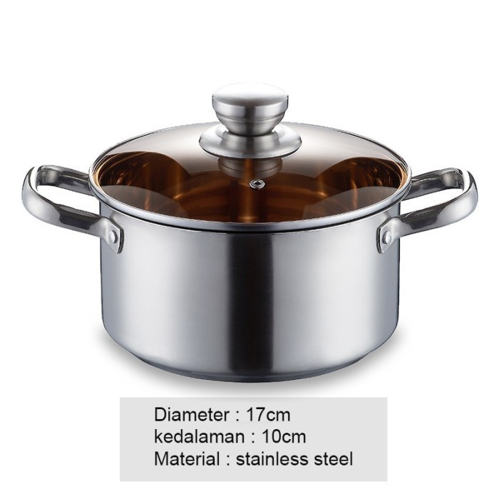 Cookware Pan Set Paket Panci Stainless Glass Lid Kompor Induksi Micoe