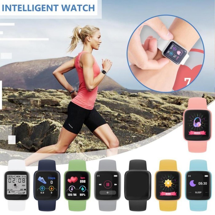 Smartwatch Y68 Candy Macaron Smart Watch D20 Olahraga Pria Wanita