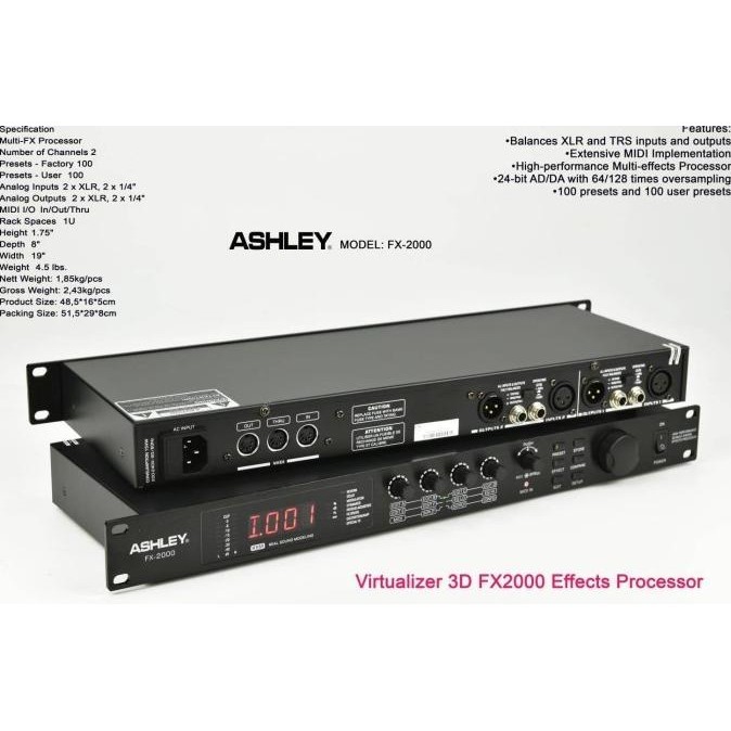 Efek Vocal Ashley Fx2000 Fx 2000 Virtualizer 3D Original