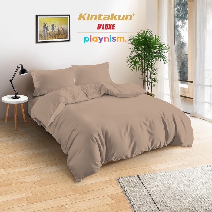 Kintakun DLuxe Bedcover Set Flat Playnism 160 / 180 Polos 20Cm