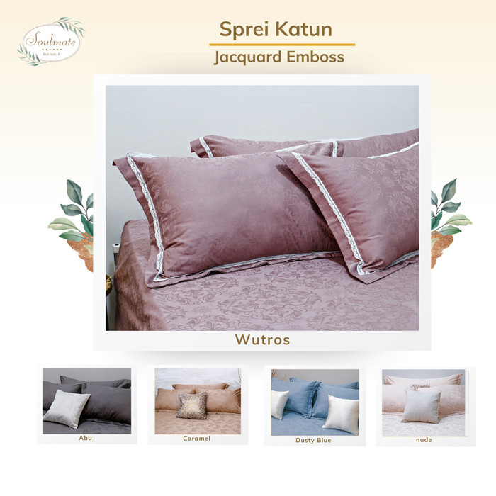 Sprei Katun Jacquard Kingkoil - Teracota Merah Bata
