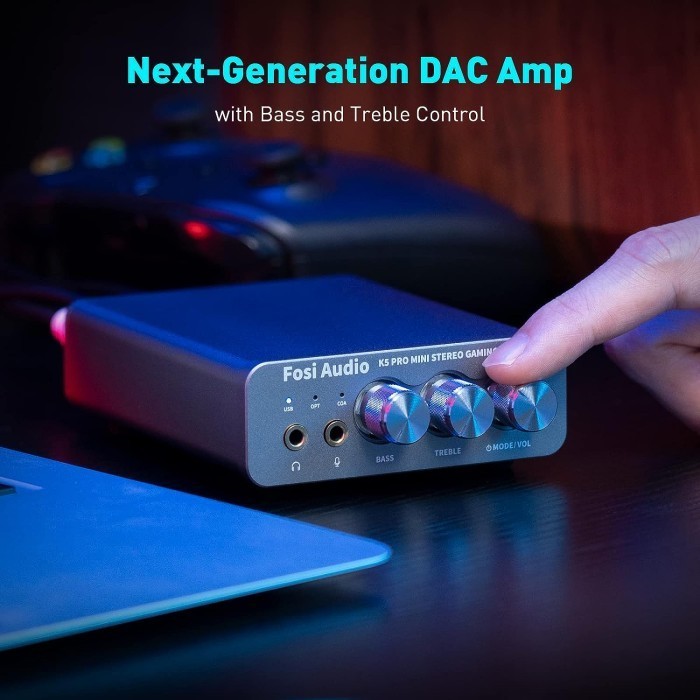 Fosi Audio K5 Pro Gaming Dac Headphone Amplifier Mini Hi-Fi K5Pro