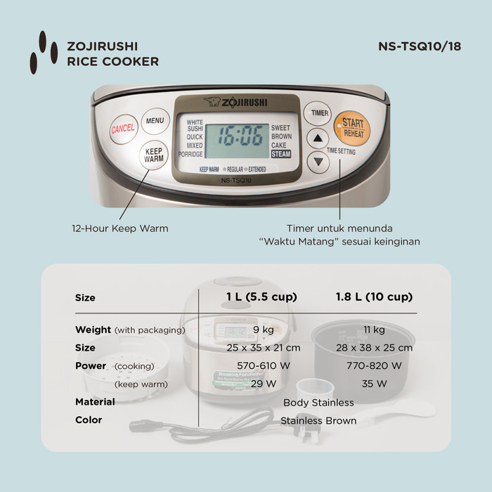 Rice Cooker 1 Liter Zojirushi Ns-Tsq10