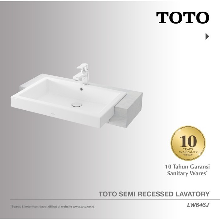 Toto Semi Recessed Lavatory / Wastafel Lw646J