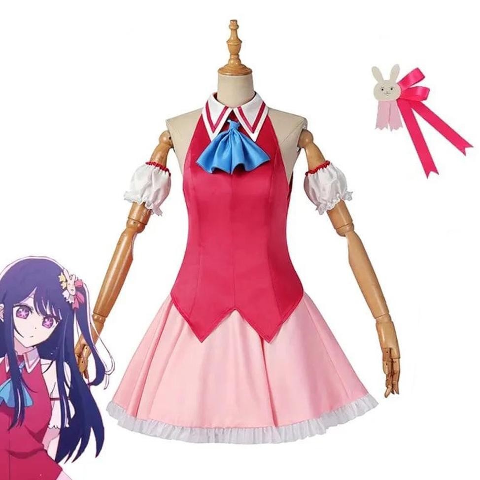 SALE (COD) OSHI NO KO AI HOSHINO KOSTUM COSPLAY LOLITA ROK PANGGUNG KELINCI JEPIT