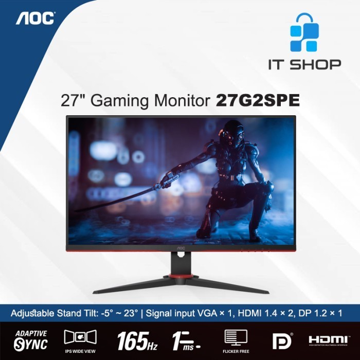 Aoc Monitor 27G2Spe Adaptivesync Gaming Monitor