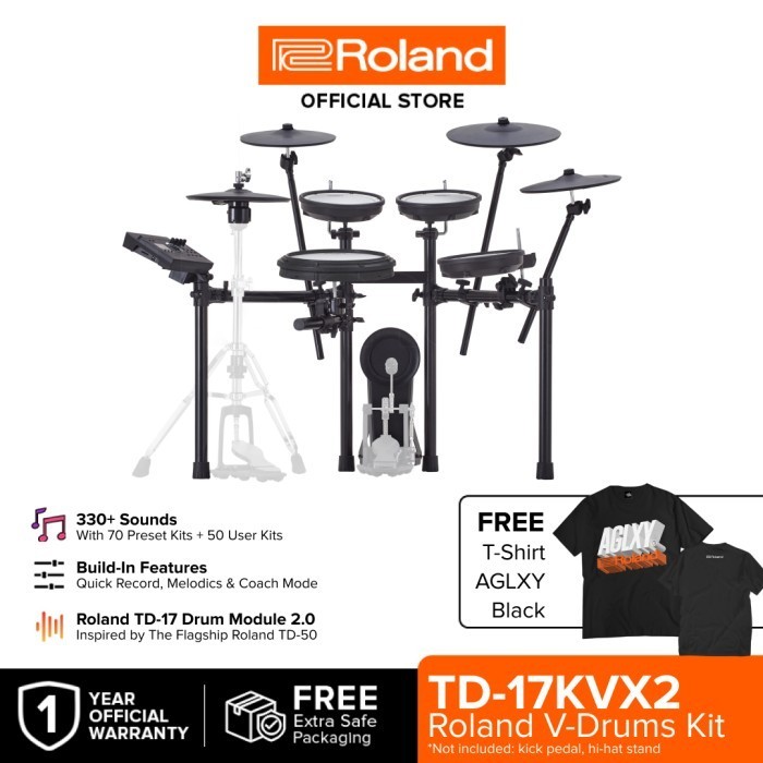 Roland Td-17Kvx2 V-Drums Drum Elektrik Mesh Kit With Kick Pedal Hi Hat Termurah Terlaris Promo